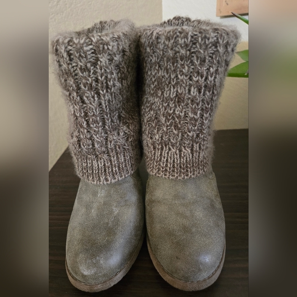 🧣 Mukluks Western Roper Boots – Knit Upper, 3.5" Heel, Size 7